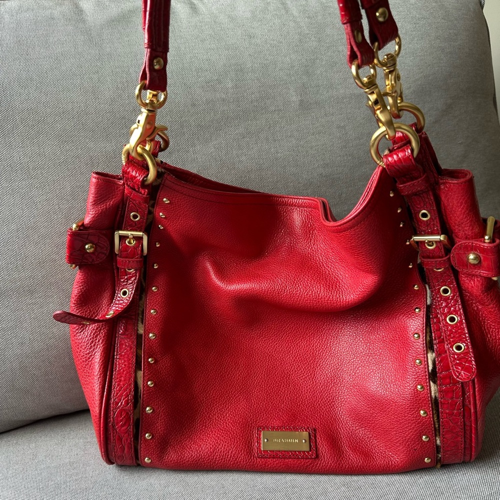 Brahmin Red Pebble Leather Bag